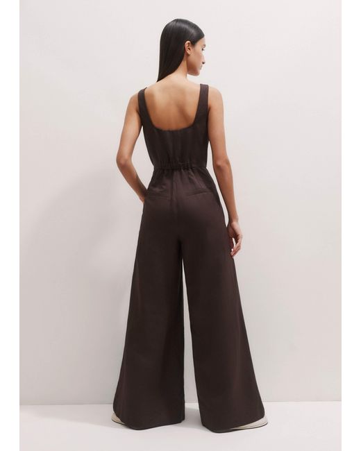 ME+EM Natural The Event Ready Linen Blend Jumpsuit