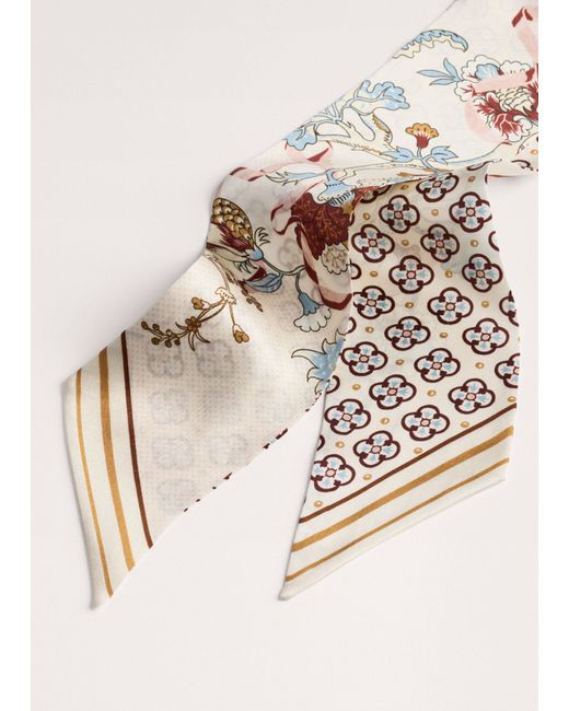 ME+EM White Floral Garden Skinny Scarf