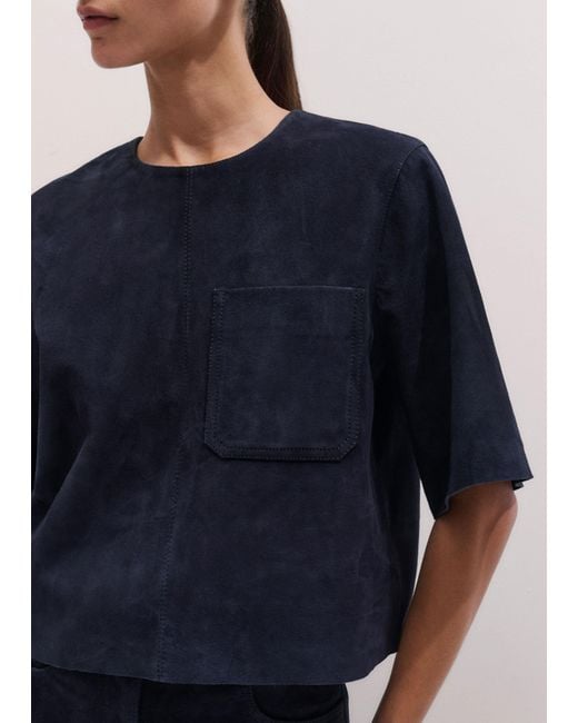 ME+EM Blue Luxe Boxy T-Shirt