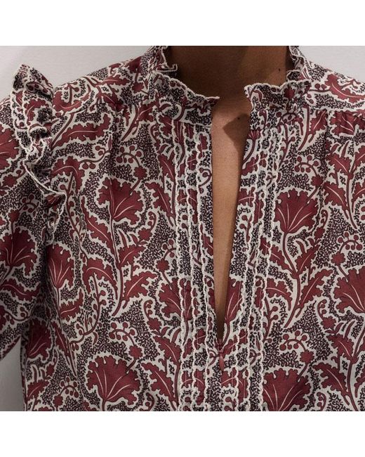 ME+EM Multicolor Silk Cotton Rising Wildflower Print Blouse