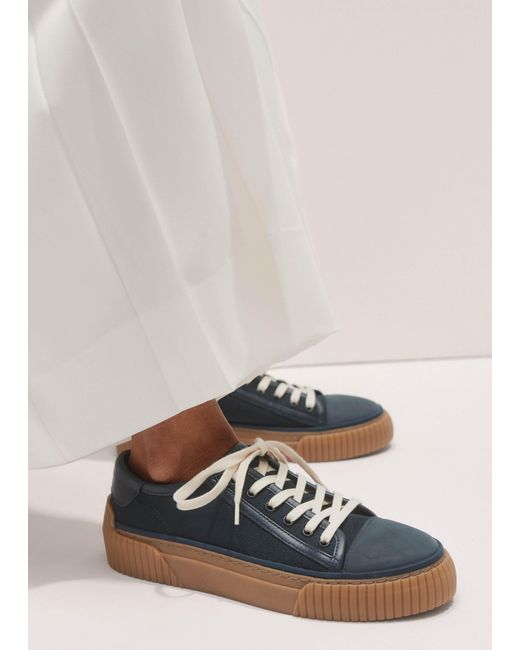 ME+EM Blue Canvas Low Top Sneaker