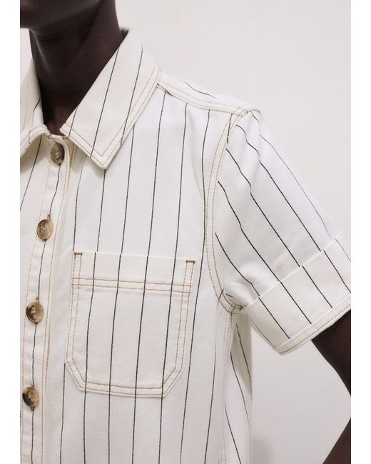 ME+EM Natural A-Line Mini Dress Ecru
