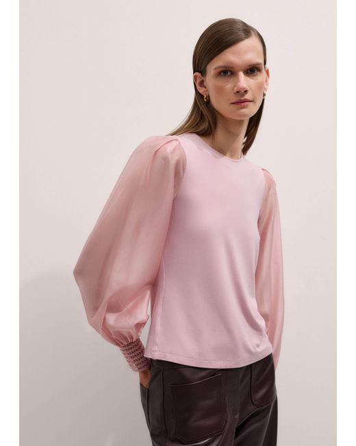 ME+EM Pink Feature Cuff Layering Blouse