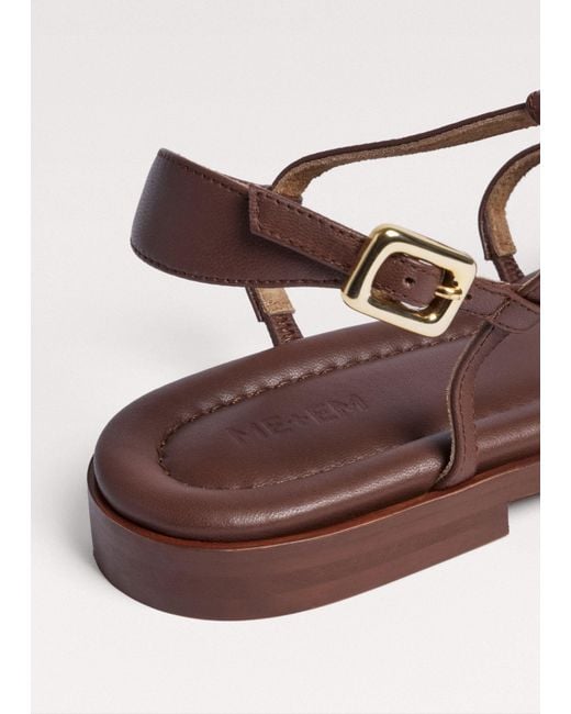ME+EM Brown Caged Flat Sandal