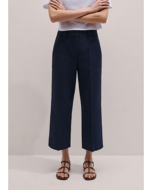 ME+EM Blue Straight Crop Pant