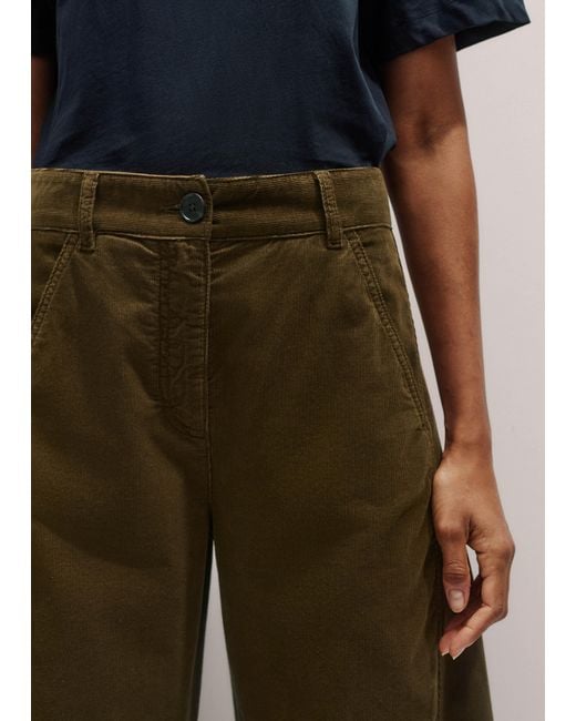 ME+EM Green Cord Super Soft Wide Engineered Trouser