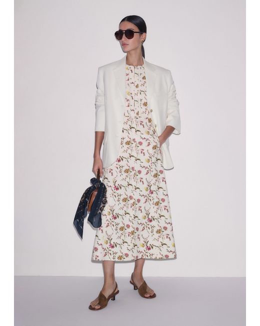 ME+EM Multicolor Wild Spring Floral Print Fit & Flare Midi Dress