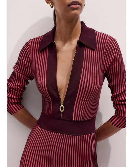 ME+EM Collared Contrast Panel Maxi Dress
