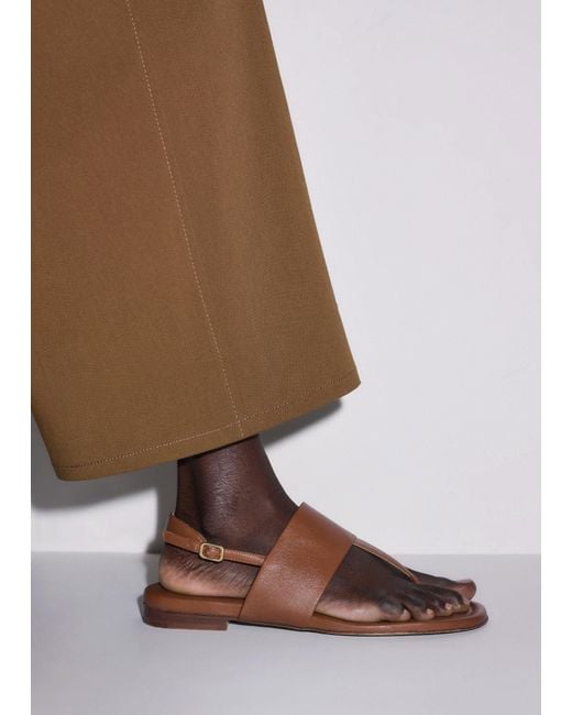 ME+EM Brown Toe-Post Sandal