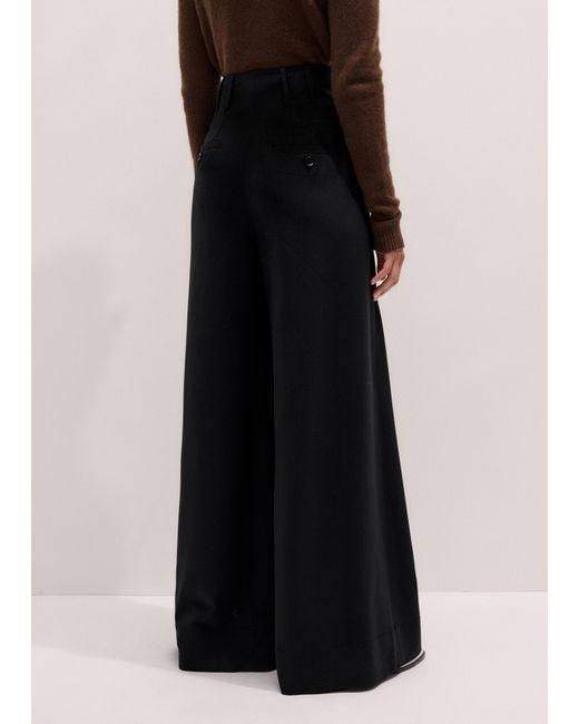 ME+EM Black Ultra Wide Pleat Front Trouser