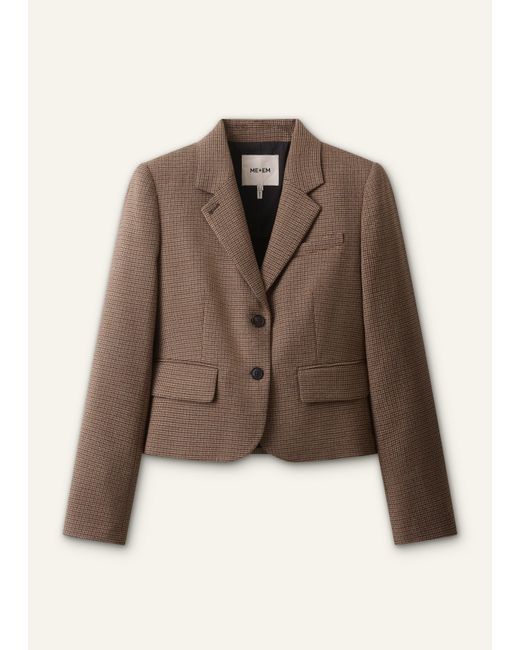 ME+EM Natural Slim Cropped Blazer
