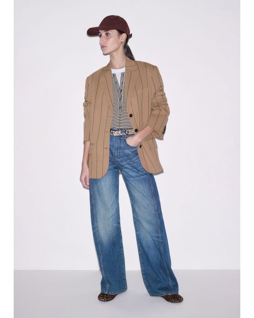 ME+EM Gray Double-Layer Look Long Sleeve Top