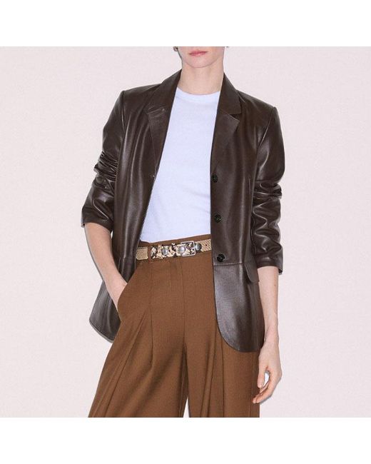 ME+EM Brown Ultimate Wide Pleat Front Trouser