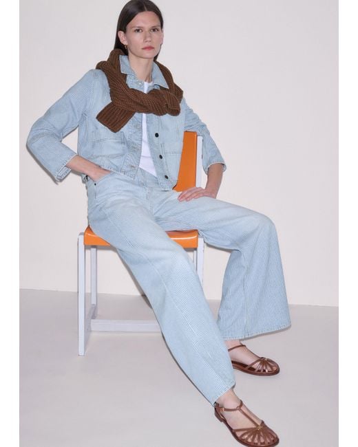 ME+EM Brown Caged T-Bar Sandal