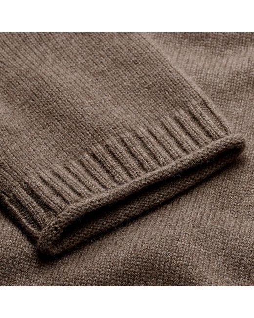 ME+EM Brown Cashmere Roll Trim Knit Tee