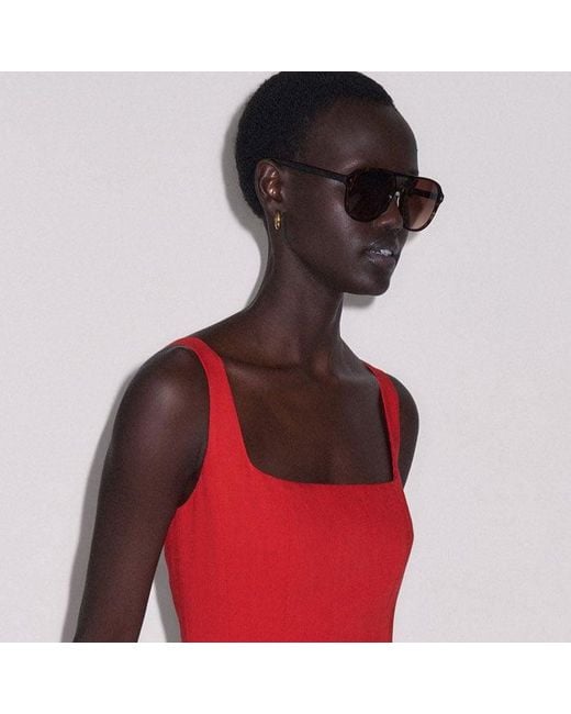 ME+EM Red Contour Seamed Maxi Dress