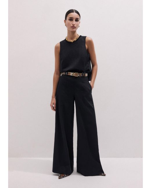 ME+EM Blue Wide-Leg Pant