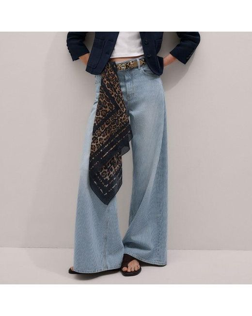 ME+EM Blue Herringbone Crop Jacket