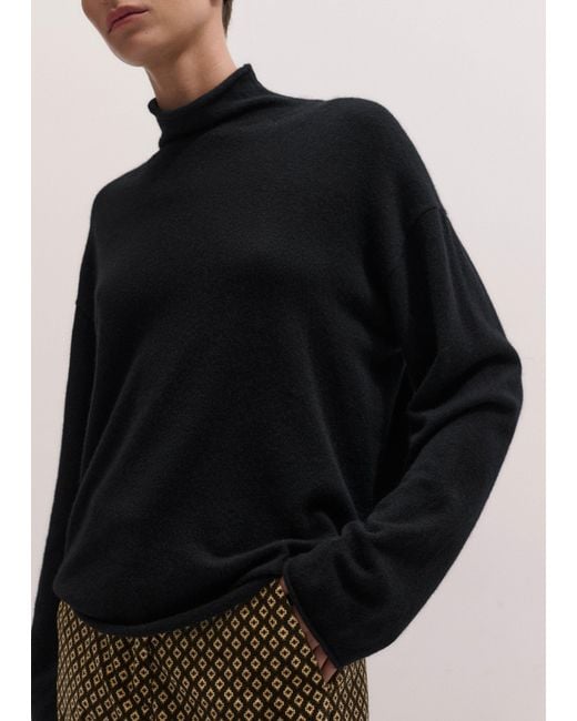 ME+EM Blue High Neck Relaxed Sweater