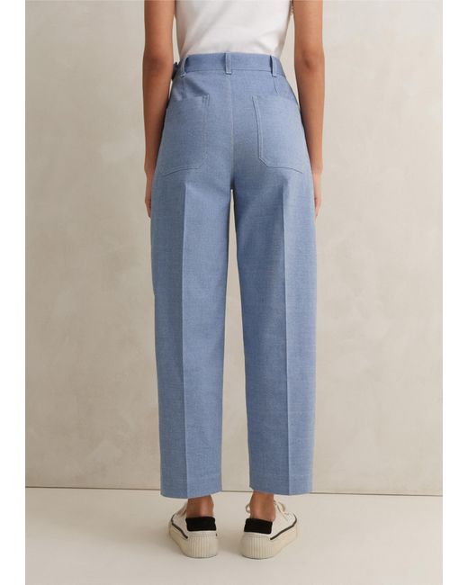 ME+EM Blue Chambray Tailoring Tapered Trouser