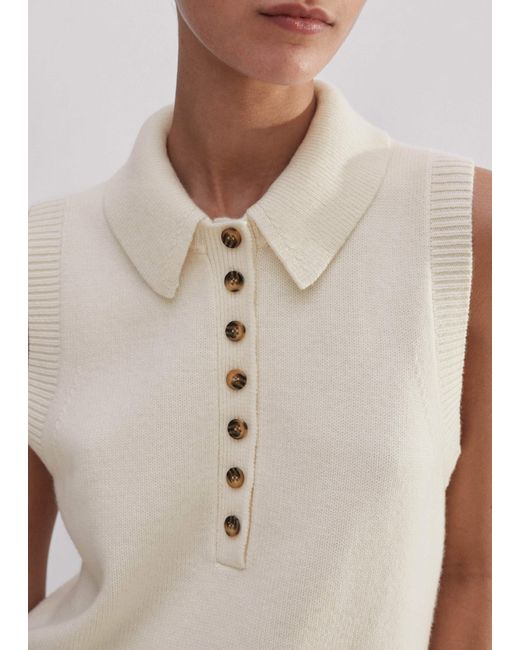 ME+EM Natural Merino Cashmere Layering Vest + Collar