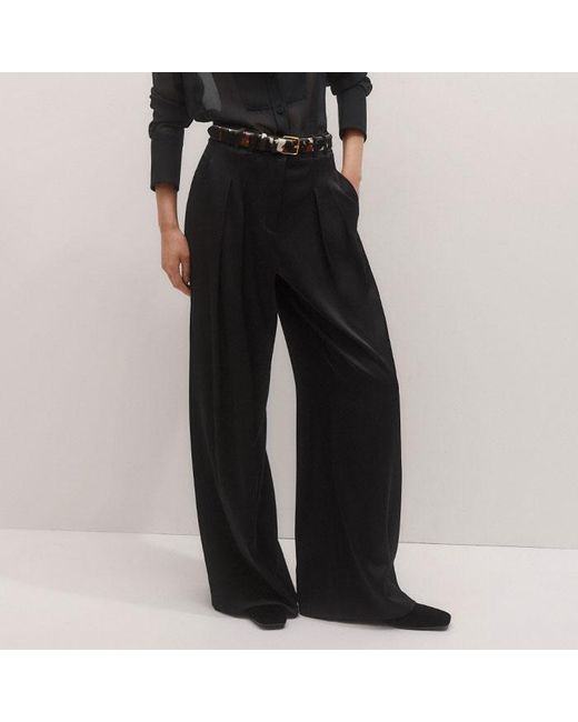 ME+EM Black Evening Sheer Silk Blouse