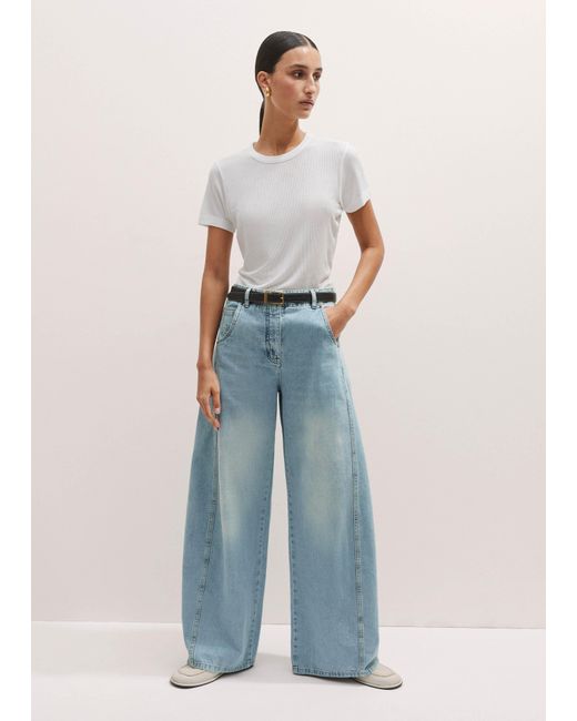 ME+EM Blue Relaxed Engineered-Leg Jean