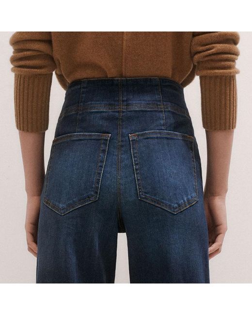 ME+EM Blue Palazzo Travel Jean Dark Wash