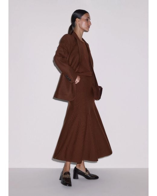 ME+EM Brown Fine Merino Blouson Maxi Dress