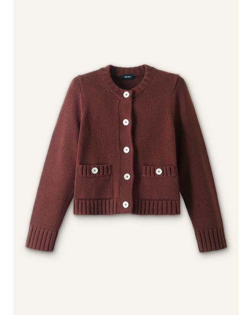 ME+EM Red Straight Crop Cardigan