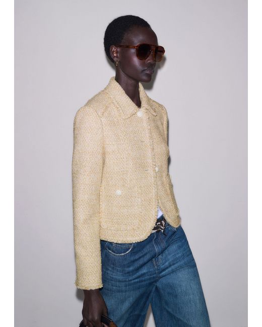 ME+EM Natural Cut Away Fringed Jacket