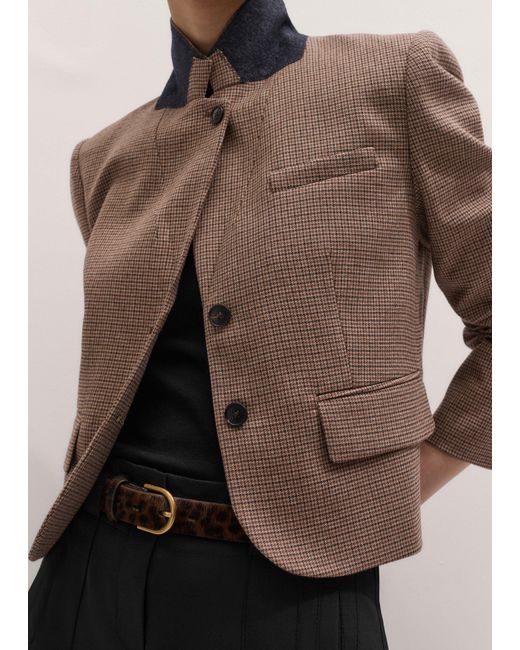 ME+EM Natural Slim Cropped Blazer