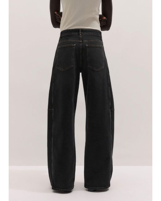 ME+EM Black Exaggerated Tapered Jean