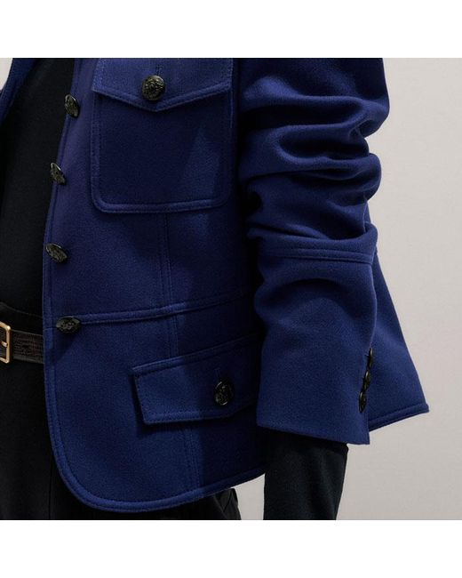 ME+EM Blue Fitted Military Jacket