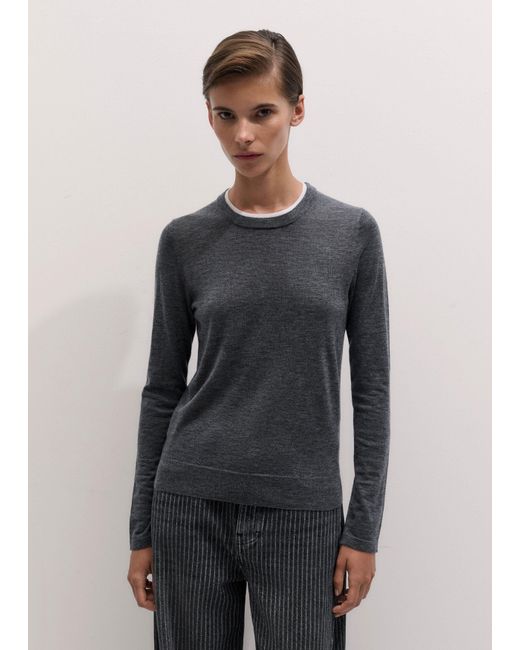 ME+EM Gray Barely There Sweater