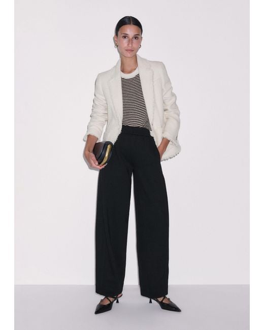 ME+EM Black Luxe Travel Tailoring Barrel-Leg Trouser