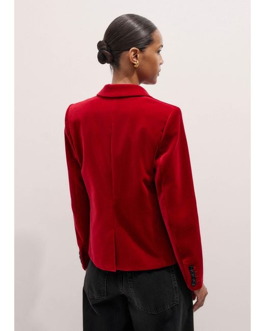 ME+EM Red Velvet Evening Jacket