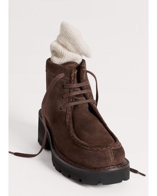 ME+EM Brown Chunky Lace Up Ankle Boot