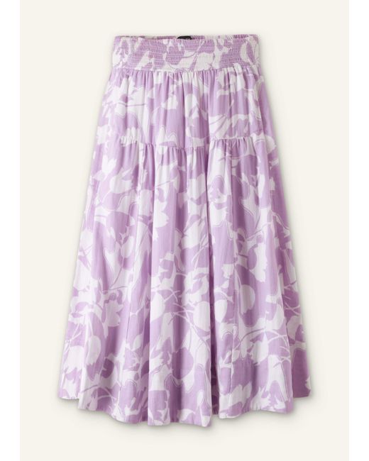 ME+EM Pink Cheesecloth Tulip Print Midi Skirt