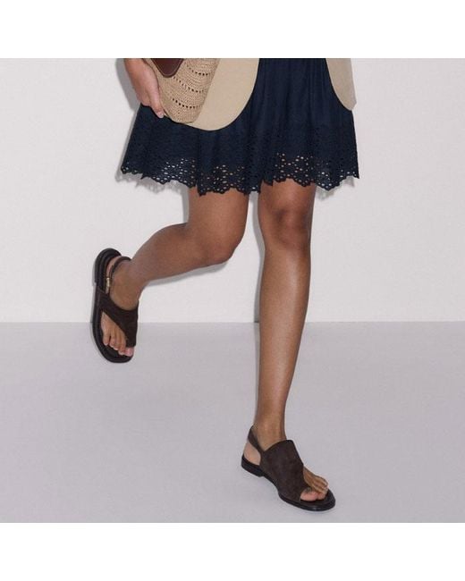 ME+EM Blue Broderie Slub Short Swing Dress
