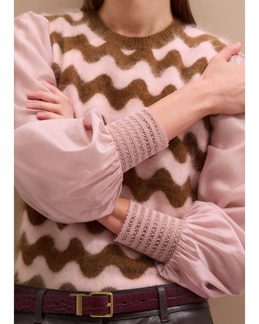 ME+EM Pink Feature Cuff Layering Blouse