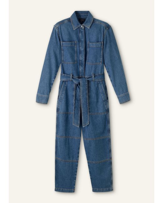 ME+EM Blue Denim Jumpsuit + Belt