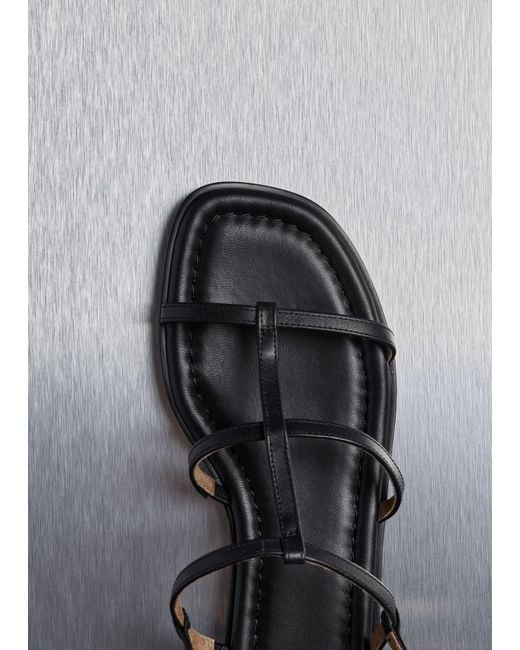 ME+EM Black Caged Flat Sandal