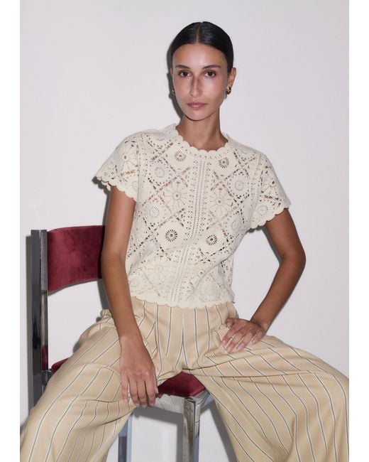 ME+EM Natural Framed Crochet Baby Tee + Cami