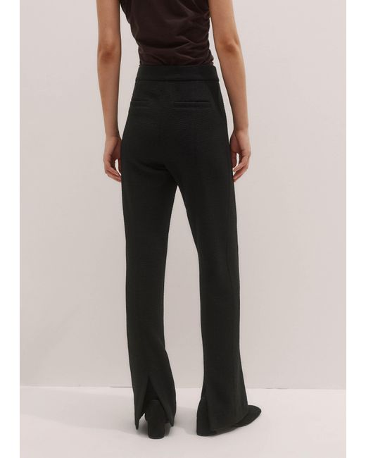 ME+EM Black Textured Slim-Leg Trouser