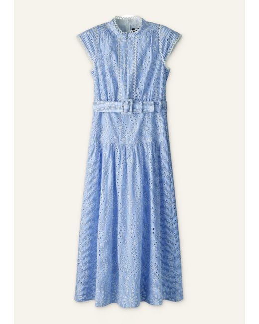ME+EM White Broderie Anglaise Fit And Flare Maxi Dress + Belt