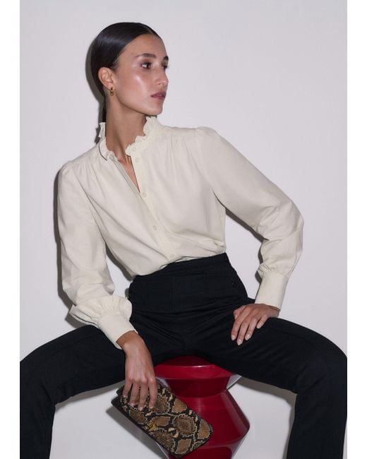ME+EM Brown Super Soft Micro Cord Blouse