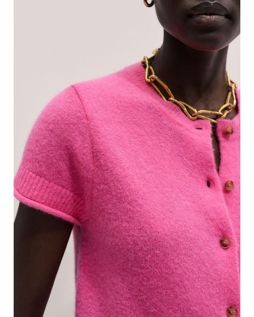 ME+EM Pink Alpaca Button-Through Knit Baby Tee