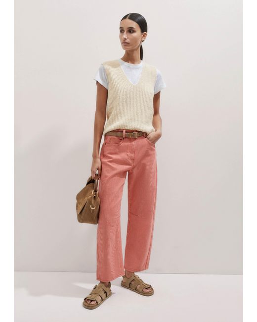 ME+EM Cotton Stripe Engineered-Leg Pant