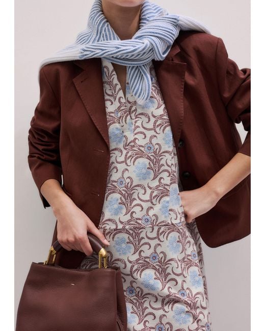 ME+EM Purple Bloom Floral Print Swing Dress